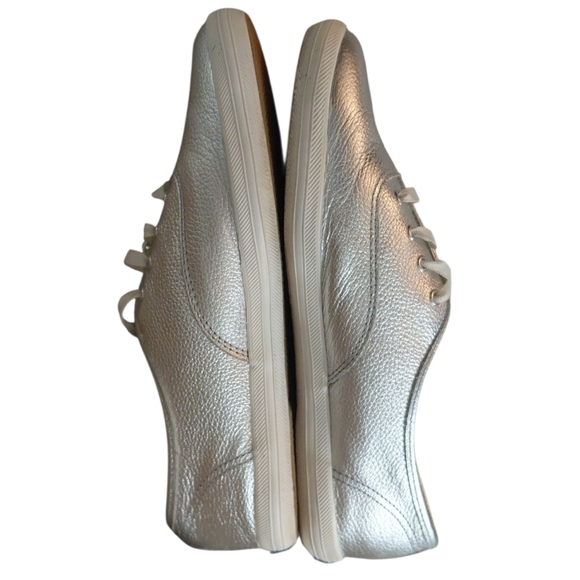 Kate Spasde + Keds Metallic Silver Sneakers Women's Tennis Shoes Size 8 - Picture 7 of 11